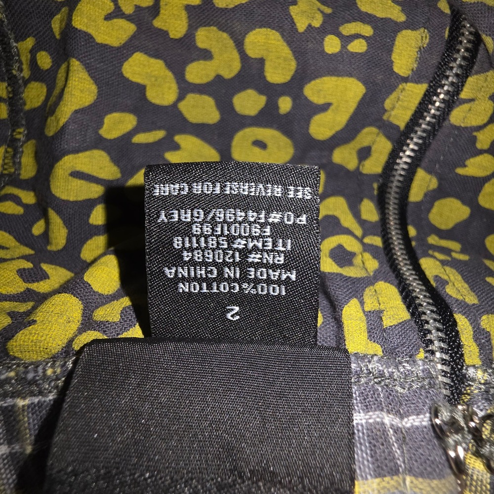 Torrid Corset Top Womens 2 Grey Yellow Plaid Leopard Print Edgy Punk Grungecore